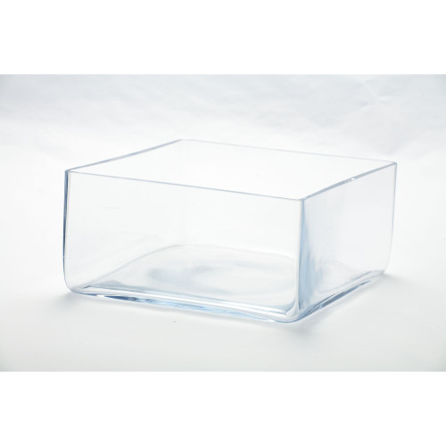 4" Clear Handblown Glass Square Bowl - IMAGE 1