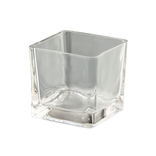3” Clear Square Handblown Glass Vase - IMAGE 1