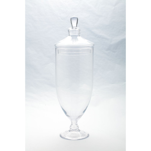 21.5" Clear Apothecary Glass Jar with Finial Lid - IMAGE 1