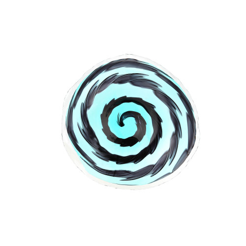 22" Blue and Black Spiral Design Handblown Round Glass Plate - IMAGE 1