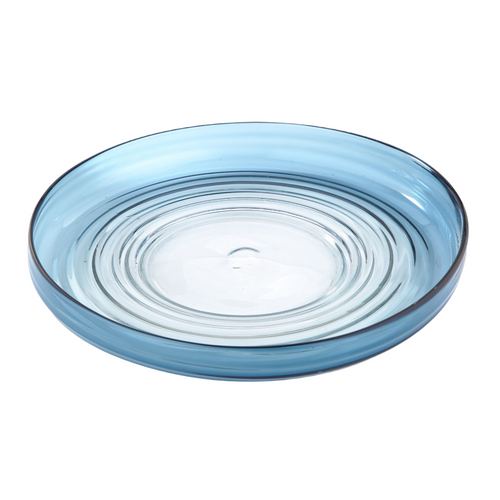 19.5” Blue Round Shaped Glass Serving Plate - IMAGE 1