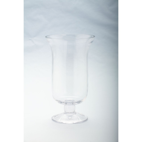10" Clear Hand Blown Solid Hurricane Glass Candle Holder - IMAGE 1