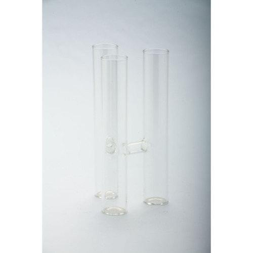 7" Clear Solid Hand Blown Glass Candle Holder - IMAGE 1