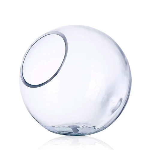 Large Handblown Angled Opening Terrarium Glass Vase - 11" - Clear - IMAGE 1