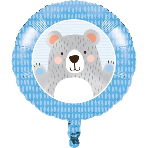 Pack of 10 Gray and Blue Bear Party Mylar Balloons 18" - IMAGE 1