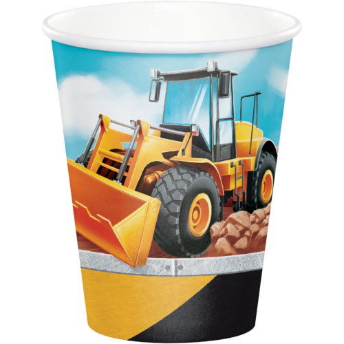 Big Dig Construction Disposable Drinking Party Tumbler Cups - 9 oz. - Club Pack of 96 - IMAGE 1