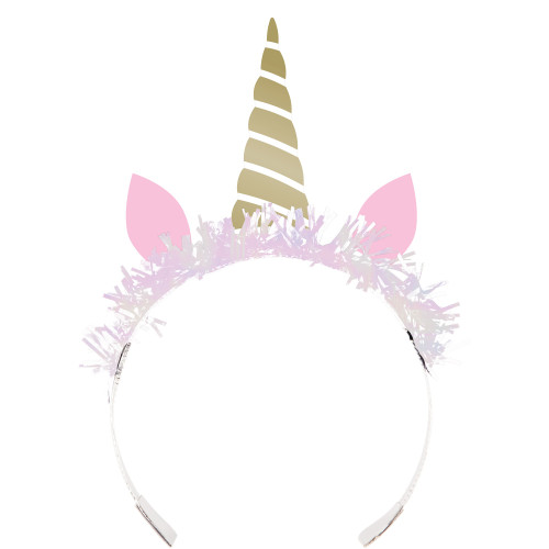 Sparkling Unicorn Tiara Party Headbands - 6" - Club Pack of 48 - IMAGE 1