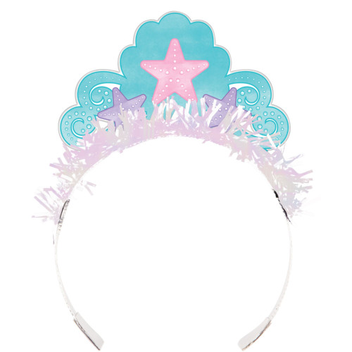 Club Pack of 48 Blue and Pink Iridescent Mermaid Themed Tiaras 6.7" - IMAGE 1