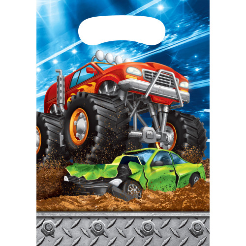 Monster Truck Printed Favor Loot Bags - 8.75 - Club Pack of 96 - IMAGE 1