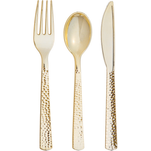 Hammered Cutlery Set - 7.75" - Gold - Club Pack of 288 - IMAGE 1
