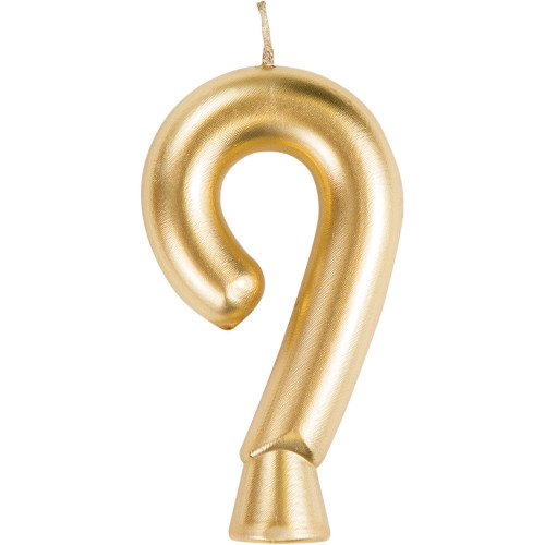 Metallic Number 9 Celebration Candles - 2.75" - Gold - Club Pack of 12 - IMAGE 1