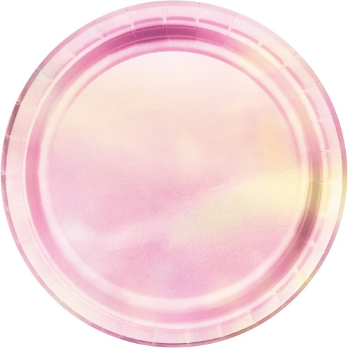 Club Pack of 96 Pink Iridescent Round Dinner Plates 9" - IMAGE 1