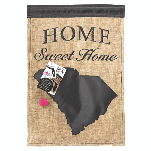 Embroidered Home Sweet Home South Carolina Outdoor Garden Flag - 18" x 13" - IMAGE 1