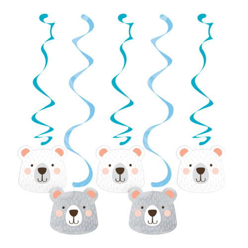 Club Pack of 30 Blue and Gray Bear Party Themed Dizzy Danglers 39" - IMAGE 1