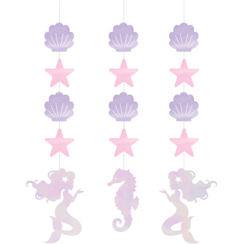 Club Pack of 36 Purple and Blue Iridescent Mermaid Themed Hanging Cutouts 22.5" - IMAGE 1