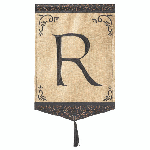 Brown and Beige Monogram R Outdoor Garden Flag 18" x 13" - IMAGE 1