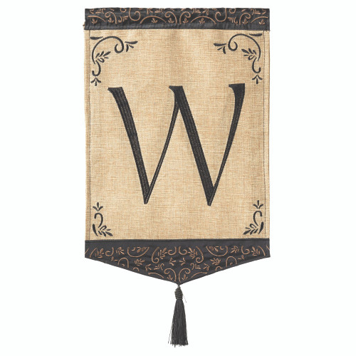 Brown and Beige Monogram W Outdoor Garden Flag 18" x 13" - IMAGE 1