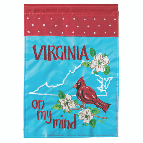 Virginia on my mind Rectangular Garden Flag - 18" x 13" - Red and Blue - IMAGE 1