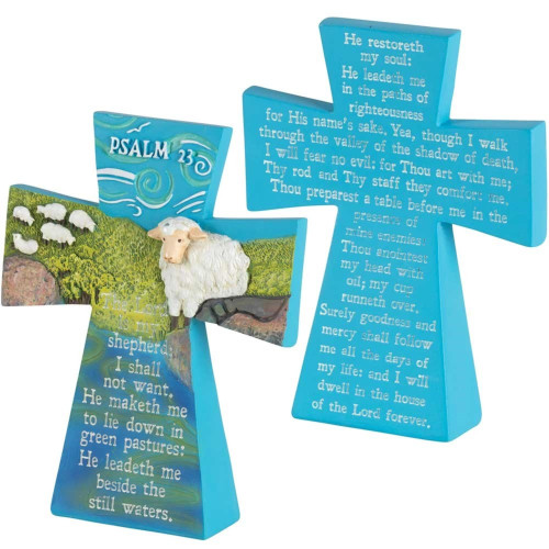 5" The Lord Is My Shepard Tabletop Cross - IMAGE 1