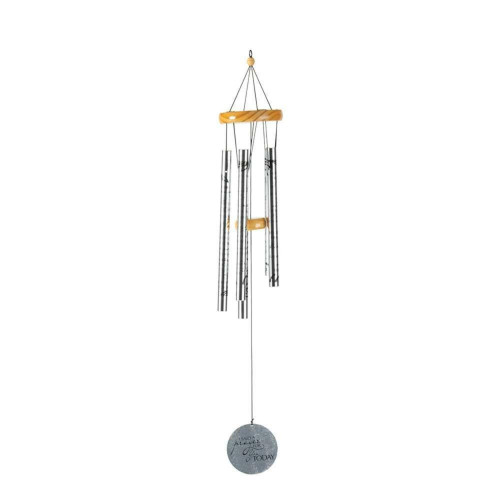 33" Silver I Said a Prayer Hanging Windchime - IMAGE 1