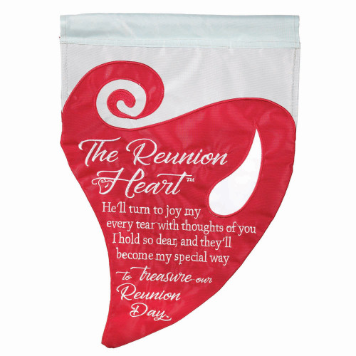 Reunion Heart Bereavement Garden Flag 18" x 13" - IMAGE 1