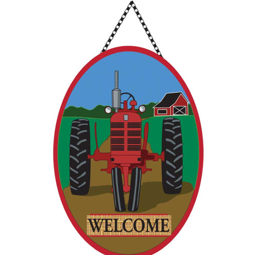 18" Farm Tractor "Welcome" Door Banner - IMAGE 1