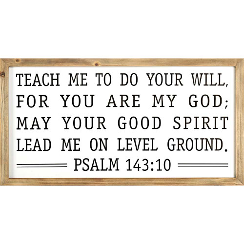 33.75" White and Brown Bible Quote Rectangular Wall Plaque - IMAGE 1