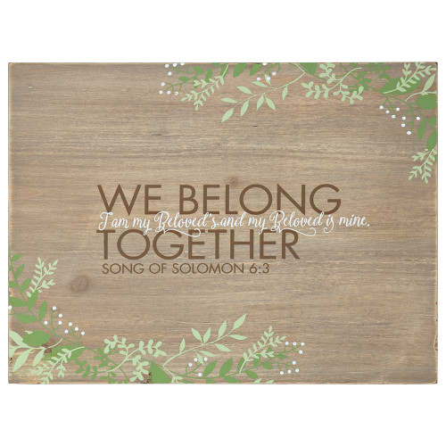 15.75" Brown and Green Bible Quote Rectangular Wall Plaque - IMAGE 1