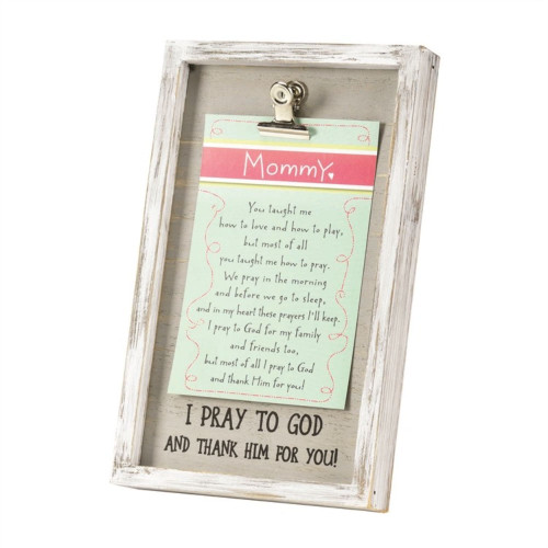10" White and Brown Mommy I Thank God for You Clip Style Photo Frame - IMAGE 1