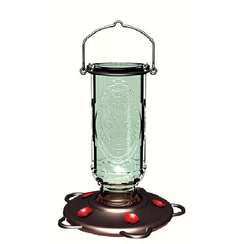 9" Vintage Hummingbird Feeder with Pewter Metal Accents- 20 oz - IMAGE 1