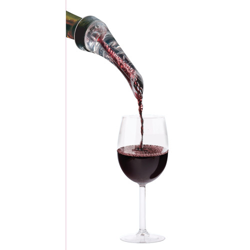 4" Clear White and Black Wine Bottle Aerators - IMAGE 1