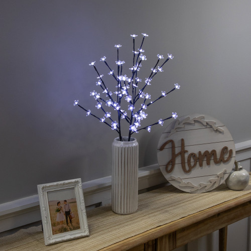 Pre-Lit Cherry Blossom Artificial Tree Branches  - 2.5' - LED Pure White - Set of 3 - IMAGE 1