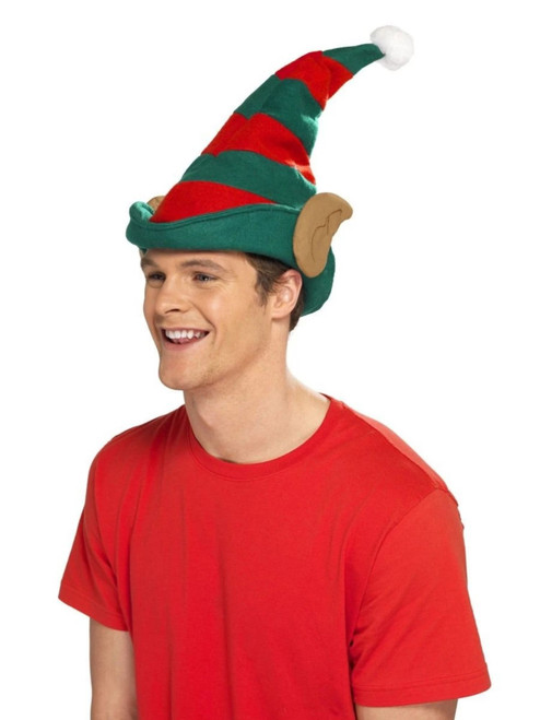 30" Red and Green Elf Unisex Adult Christmas Hat Costume Accessory - One Size - IMAGE 1