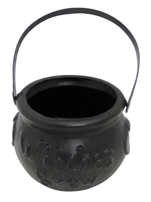 4" Black Small Witch's Brew Cauldron Women Adult Halloween Party Decoration - IMAGE 1