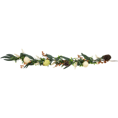 5' x 6" Green Gourds and Foliage Artificial Fall Harvest Garland - Unlit - IMAGE 1