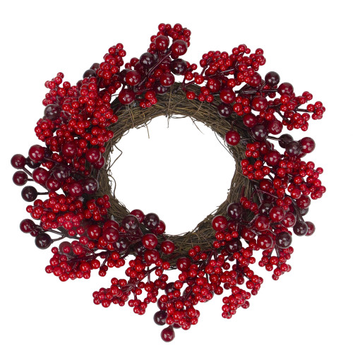 Mixed Berries Artificial Christmas Twig Wreath - 12 Inch, Unlit - IMAGE 1
