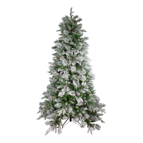 6.5' Flocked Rosemary Emerald Angel Pine Artificial Christmas Tree, Unlit - IMAGE 1