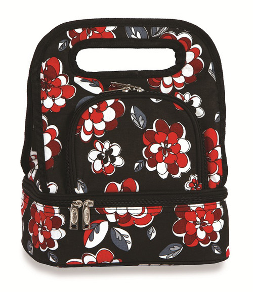 12" Red Carnation Flower Silverware and Utensil Caddy - IMAGE 1