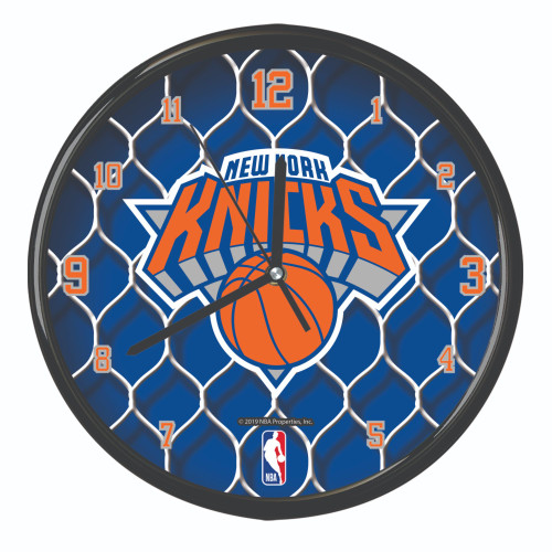 11.5" Blue and Orange NBA New York Knicks Net Wall Clock - IMAGE 1