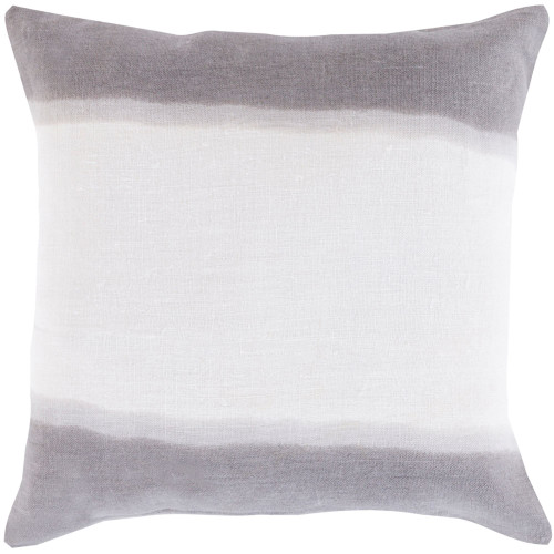 22" Charcoal Gray and White Contemporary Square Throw Pillow Cover - IMAGE 1