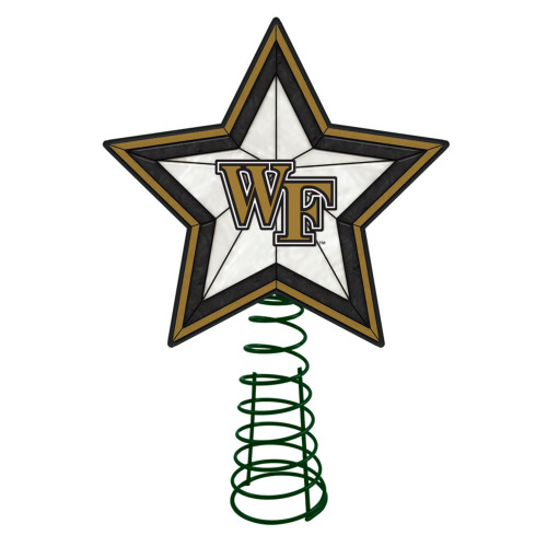 10" Lighted Black and White Star NCAA Wake Forest Demon Deacons Christmas Tree Topper - IMAGE 1