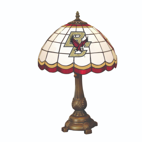 19.5" Black and Red NCAA Boston College Eagles Tiffany Table Lamp - IMAGE 1