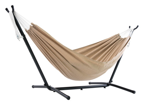 110” Beige Sunbrella Brazilian Style Hammock with Hammock Stand - IMAGE 1