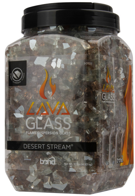 Pack of 4 Desert Stream Heat and Weather Resistant Classic Cut Lava Glass - IMAGE 1