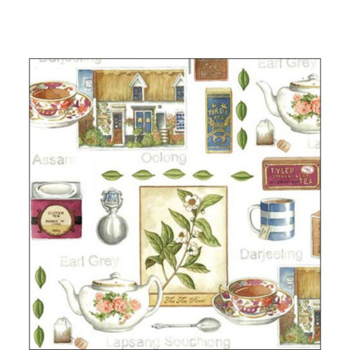 Pack of 60 Tea Room 3-Ply Cocktail Napkins 5" - IMAGE 1