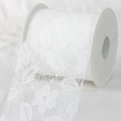 Snow White Designer Lace Craft Ribbon 4" x 22 Yards - IMAGE 1