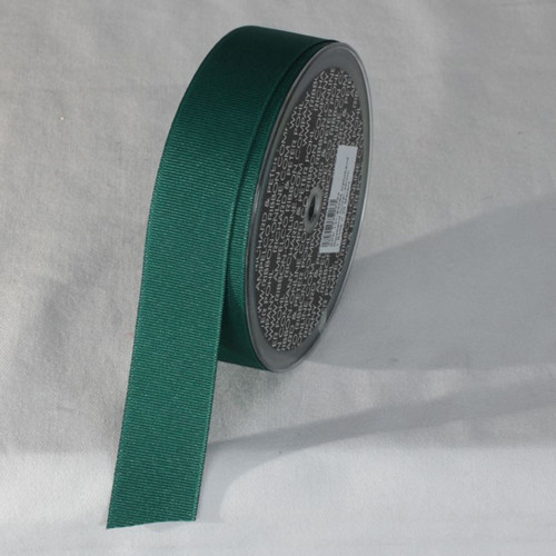 Hunter Green Striped Pattern Woven Edge Ribbon 1" x 22 Yards - IMAGE 1