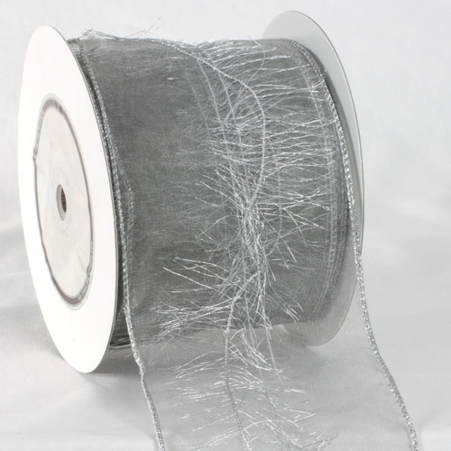 Potter Silver Colored Sheer Organza Ribbon 4" x 27 Yards - IMAGE 1