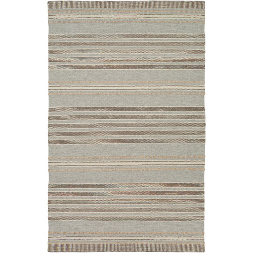 5' x 7.5' Gray and Brown Hand Woven Rectangular Area Throw Rug - IMAGE 1