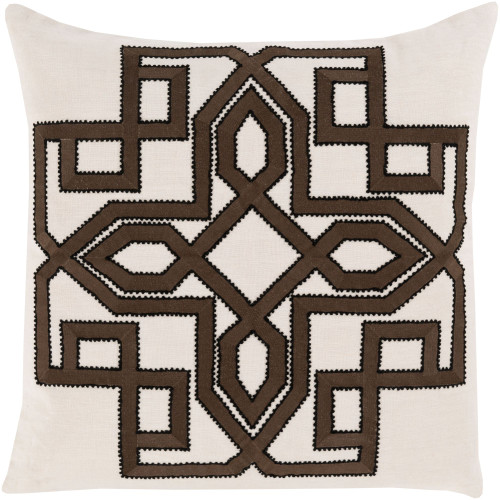 18" Brown and Black Lavish Labyrinth Square Throw Pillow Cover - IMAGE 1